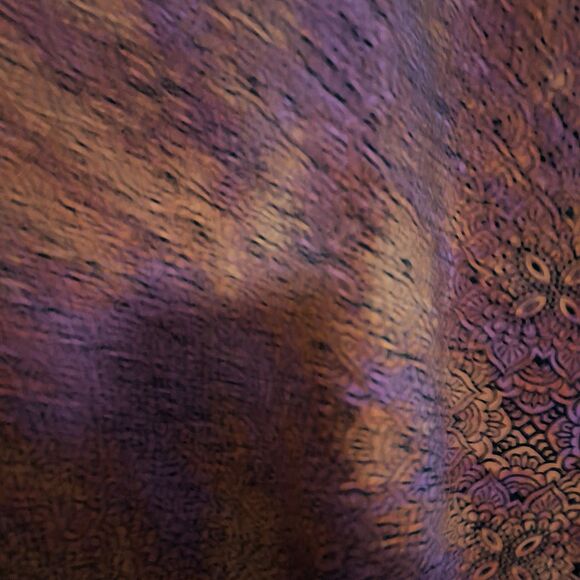 A Catherines Women's Plus Sized Blouse Red Paisley Office Siren Sharkbite Hem 5X - Picture 11 of 13